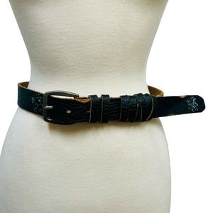 VINTAGE Y2K Ed Hardy By Christian Audigier Black Leather Belt Women’s Medium